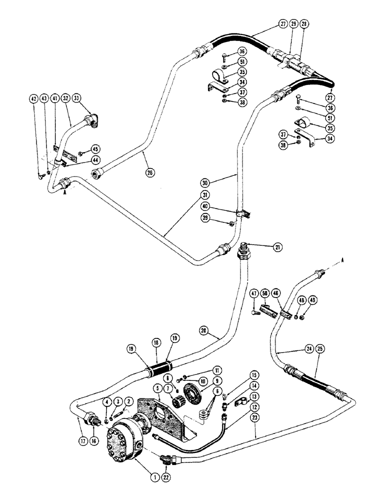 Схема запчастей Case 600 - (272) - BACKHOE PRIMARY HYDRAULICS, (USED FROM SERIAL #7061002) (07) - HYDRAULIC SYSTEM