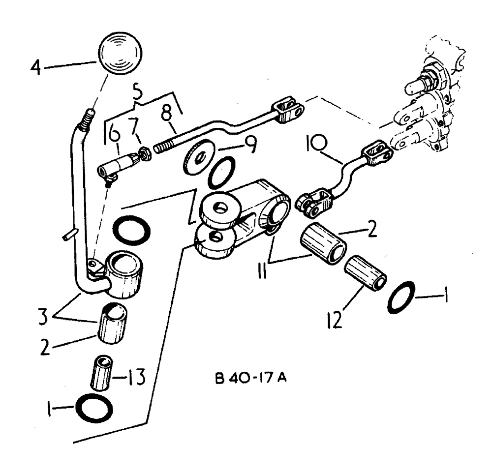 Схема запчастей Case 500 - (10-014) - HYDRAULIC VALVE CONTROLS No Description