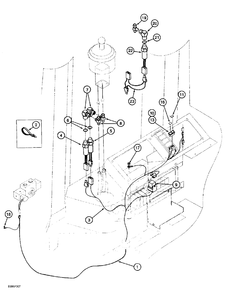 Схема запчастей Case 721B - (4-29A) - RIDE CONTROL HARNESS, ADDITIONAL PARTS FOR MODELS WITH XT (04) - ELECTRICAL SYSTEMS