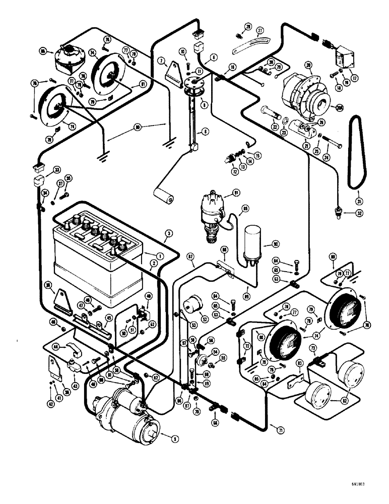 Схема запчастей Case W10C - (076) - ELECTRICAL SYSTEM, GAS ENGINE (04) - ELECTRICAL SYSTEMS