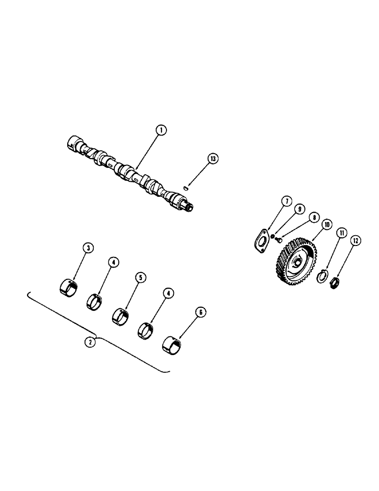 Схема запчастей Case W5A - (024) - CAMSHAFT, (188) DIESEL ENGINE (02) - ENGINE