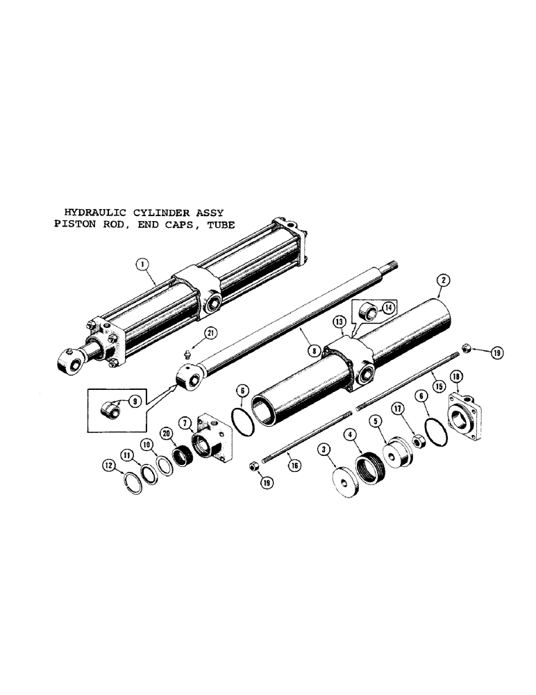 Схема запчастей Case 1000C - (318) - HYDRAULIC CYLINDER ASSEMBLY, PISTON ROD, END CAPS, TUBE (07) - HYDRAULIC SYSTEM