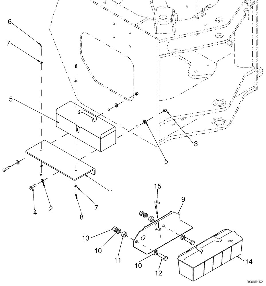 Схема запчастей Case 521E - (09-94) - TOOL BOX (09) - CHASSIS