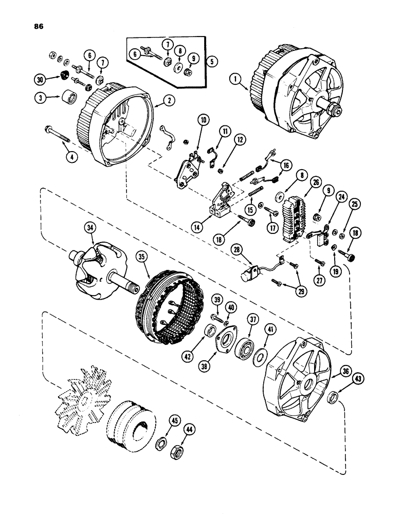 Схема запчастей Case W24C - (086) - L59901 ALTERNATOR, L59901 ALTERNATOR, 40 AMPERE - 24 VOLT (04) - ELECTRICAL SYSTEMS