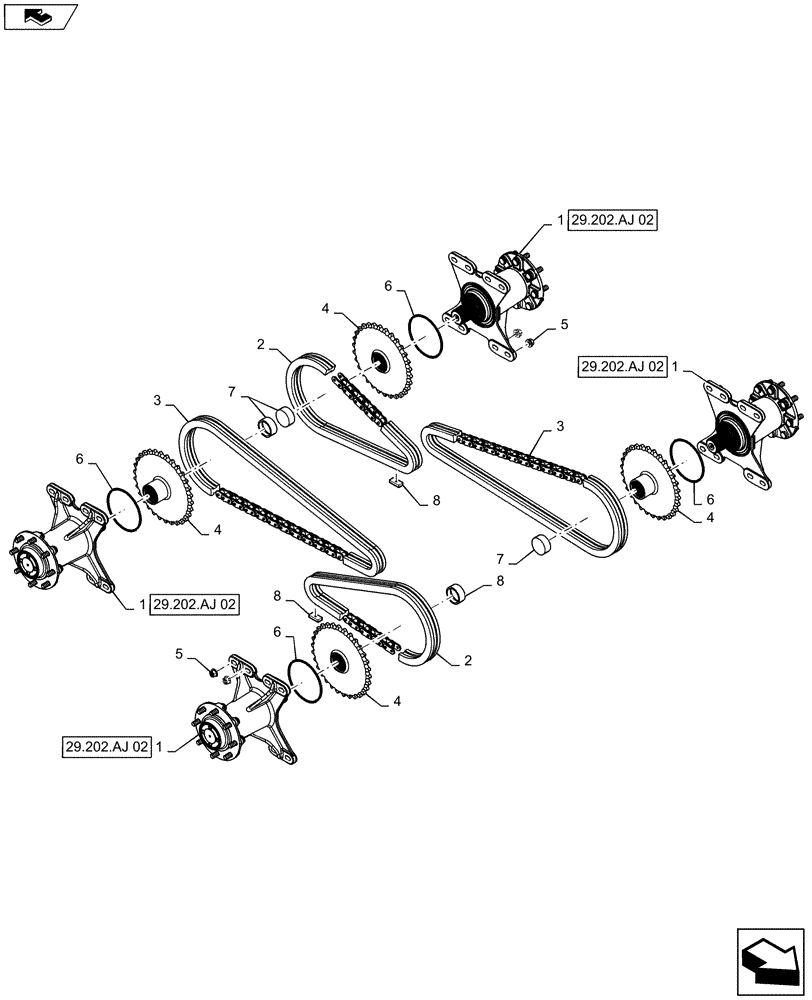 Схема запчастей Case SR220 - (29.202.AJ[01]) - POWER TRAIN (29) - HYDROSTATIC DRIVE