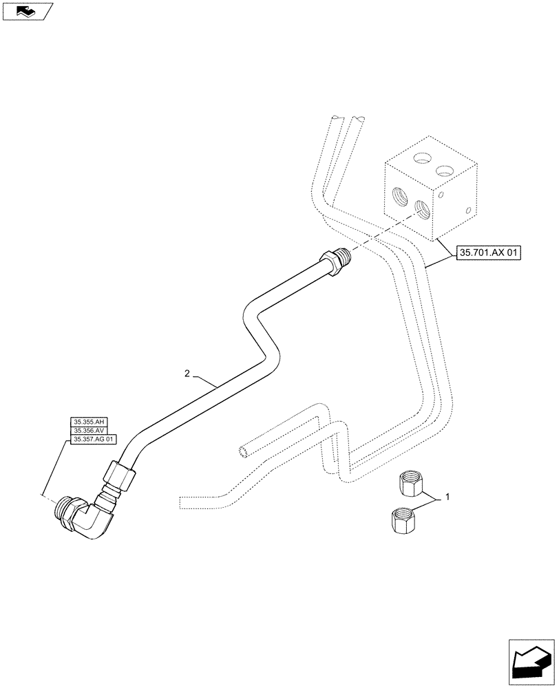 Схема запчастей Case SR220 - (35.701.BU[01]) - NO SELF LEVELING (35) - HYDRAULIC SYSTEMS