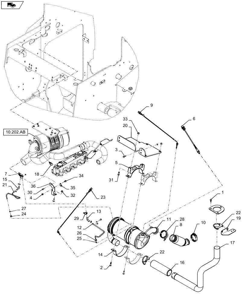 Схема запчастей Case SR220 - (10.202.AD) - AIR FILTER, LINES, ELECTRONIC CONTROLS, (10) - ENGINE