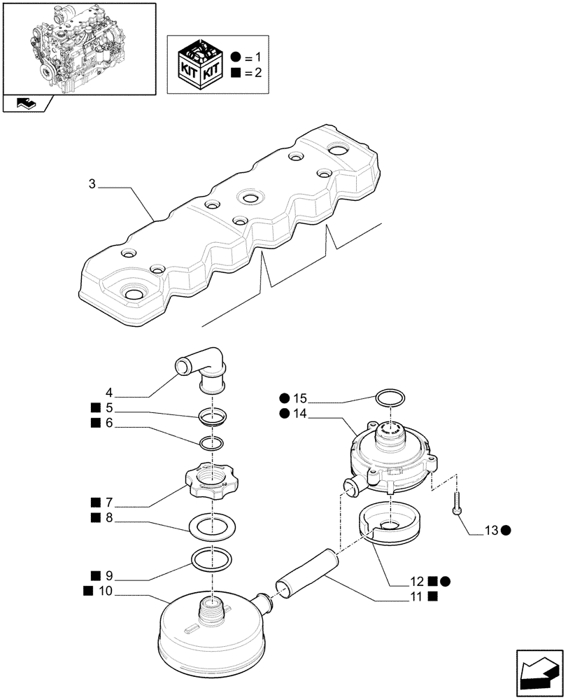 Схема запчастей Case F4DFE613B A004 - (10.304.03) - ENGINE BREATHERS (10) - ENGINE