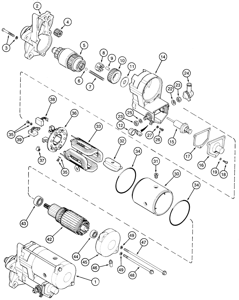 Схема запчастей Case 621D - (04-03) - STARTER (04) - ELECTRICAL SYSTEMS