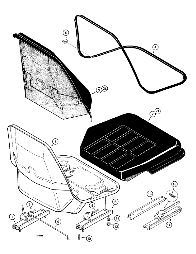 Схема запчастей Case W14 - (588) - L109872, L111748, AND L108783 SEAT ASSEMBLIES (09) - CHASSIS/ATTACHMENTS