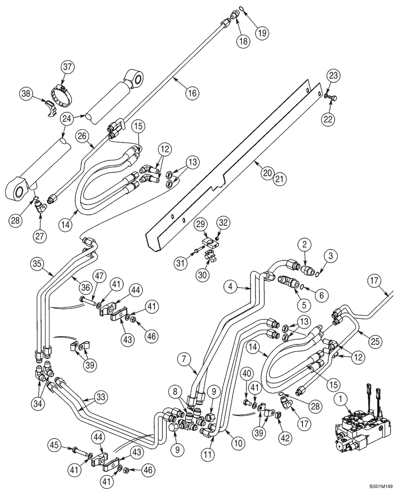 Схема запчастей Case 95XT - (08-01) - HYDRAULICS - LOADER LIFT (NOV 5 2011 10:28AM) (08) - HYDRAULICS