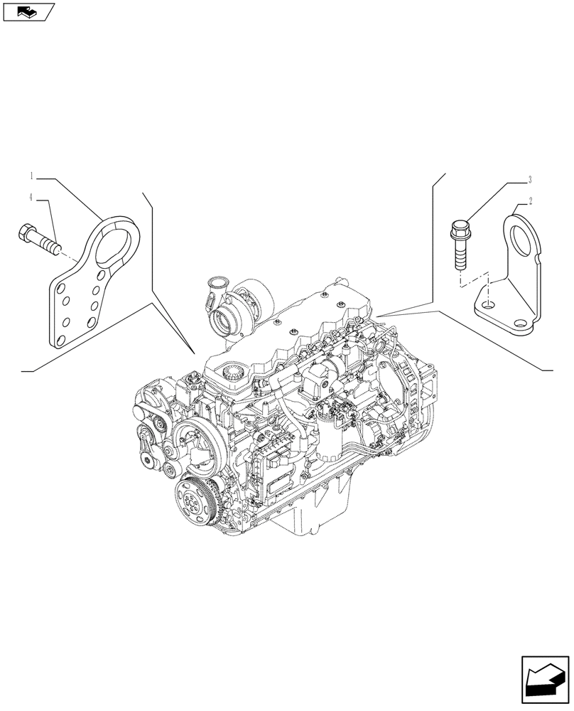 Схема запчастей Case F4HFE613Z A005 - (10.012.04) - HOOKS - ENGINE (4894645) (10) - ENGINE