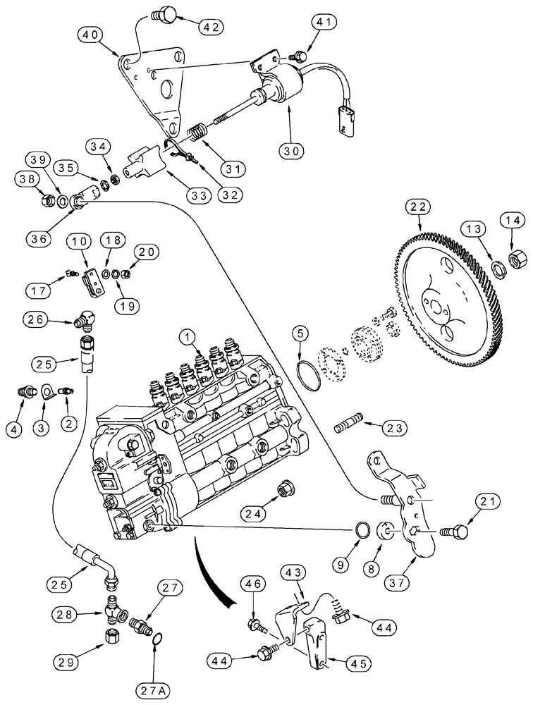 Схема запчастей Case 850H - (03-09) - FUEL INJECTION - PUMP AND DRIVE, 6T-590 EMISSIONS CERTIFIED ENGINE (03) - FUEL SYSTEM