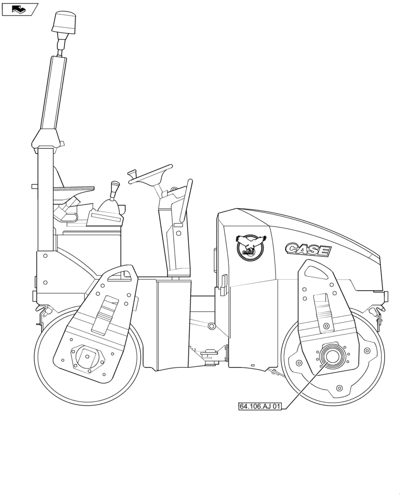 Схема запчастей Case DV23 - (64.000.00) - PICTORIAL INDEX - CHOPPING (64) - CHOPPING