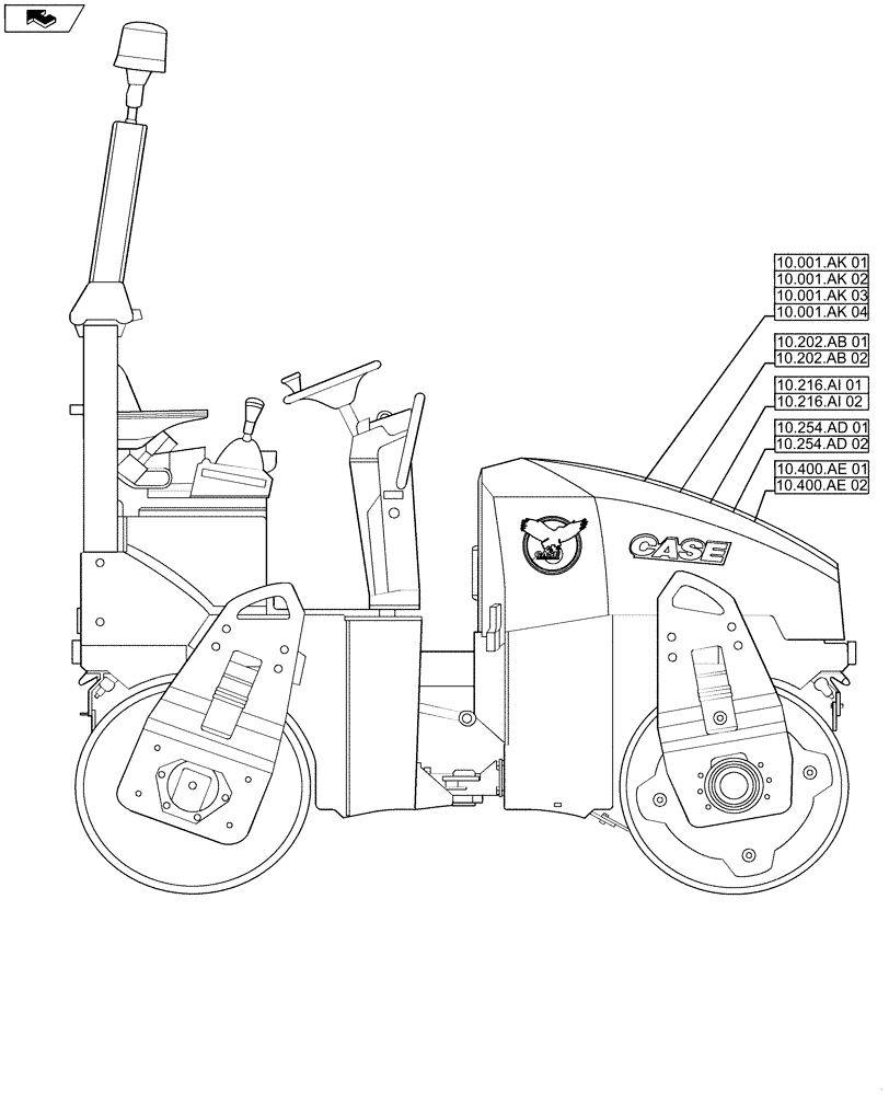 Схема запчастей Case DV45 - (10.000.00) - PICTORIAL INDEX - ENGINE (10) - ENGINE