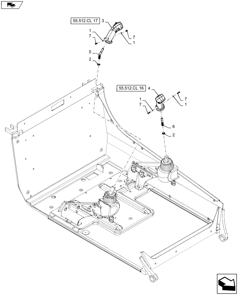 Схема запчастей Case TR270 - (55.512.CL[15]) - LEVEL 250 HANDLE GRIP, E-H CONTROLS, W/O MULTI-FUNCTION ELECTRICAL CONTROL (55) - ELECTRICAL SYSTEMS