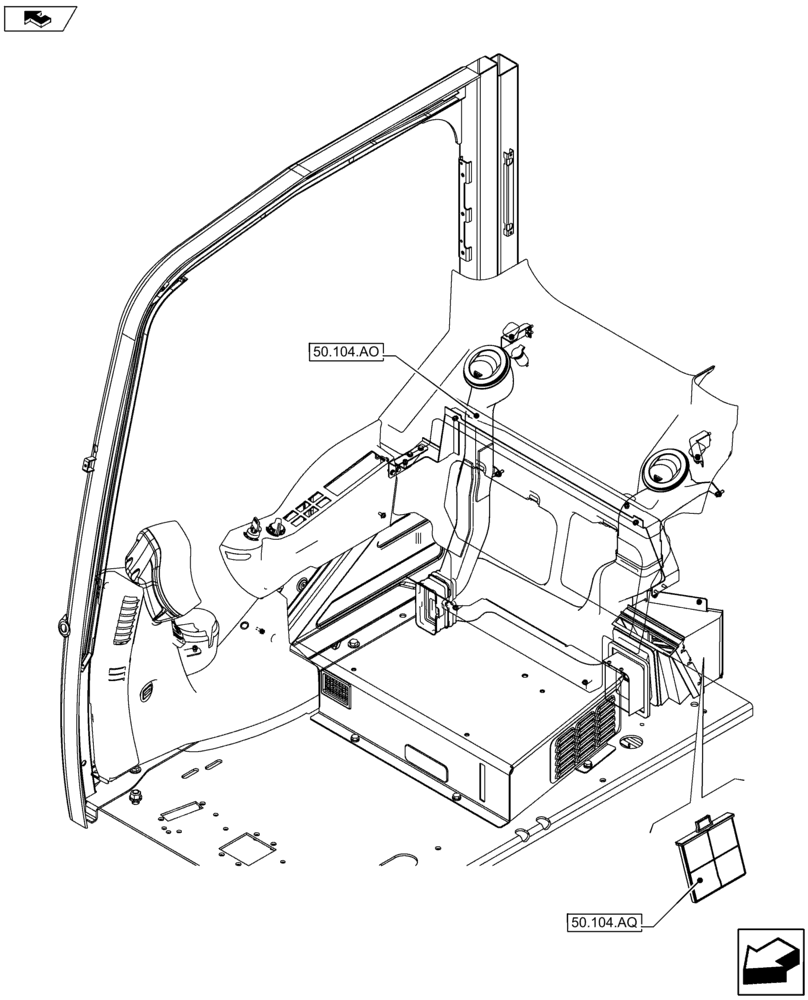 Схема запчастей Case CX75C SR - (50.000.00[02]) - SECTION INDEX - CAB CLIMATE CONTROL (50) - CAB CLIMATE CONTROL