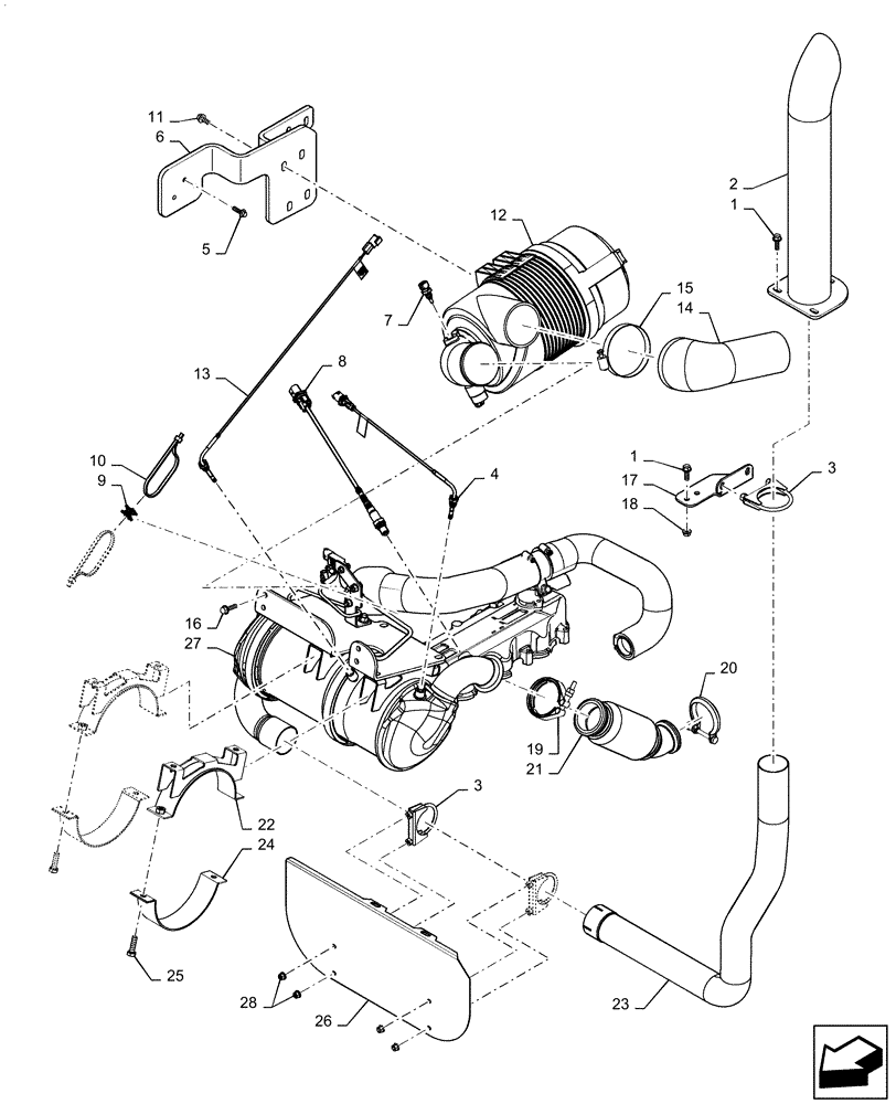 Схема запчастей Case SV250 - (10.202.AD[01]) - AIR FILTER, LINES (10) - ENGINE