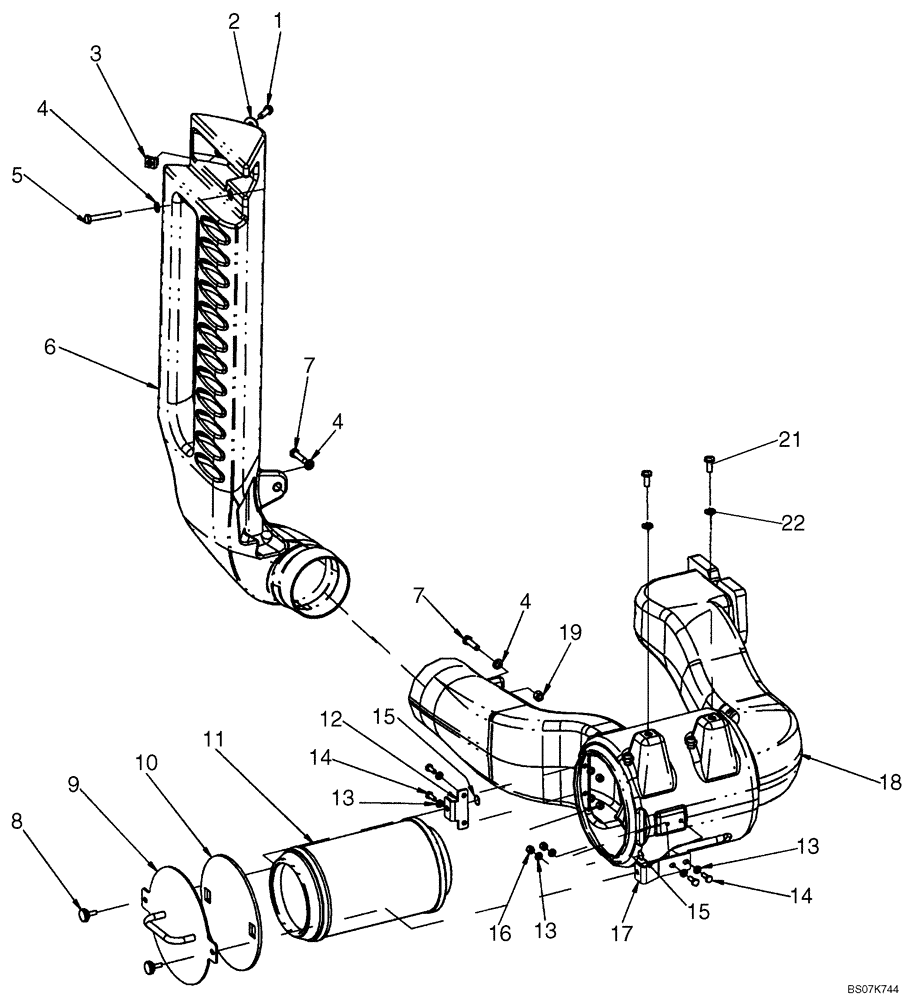 Схема запчастей Case 621E - (09-68) - CAB - HEATER AND AIR CONDITIONING DUCTS (09) - CHASSIS