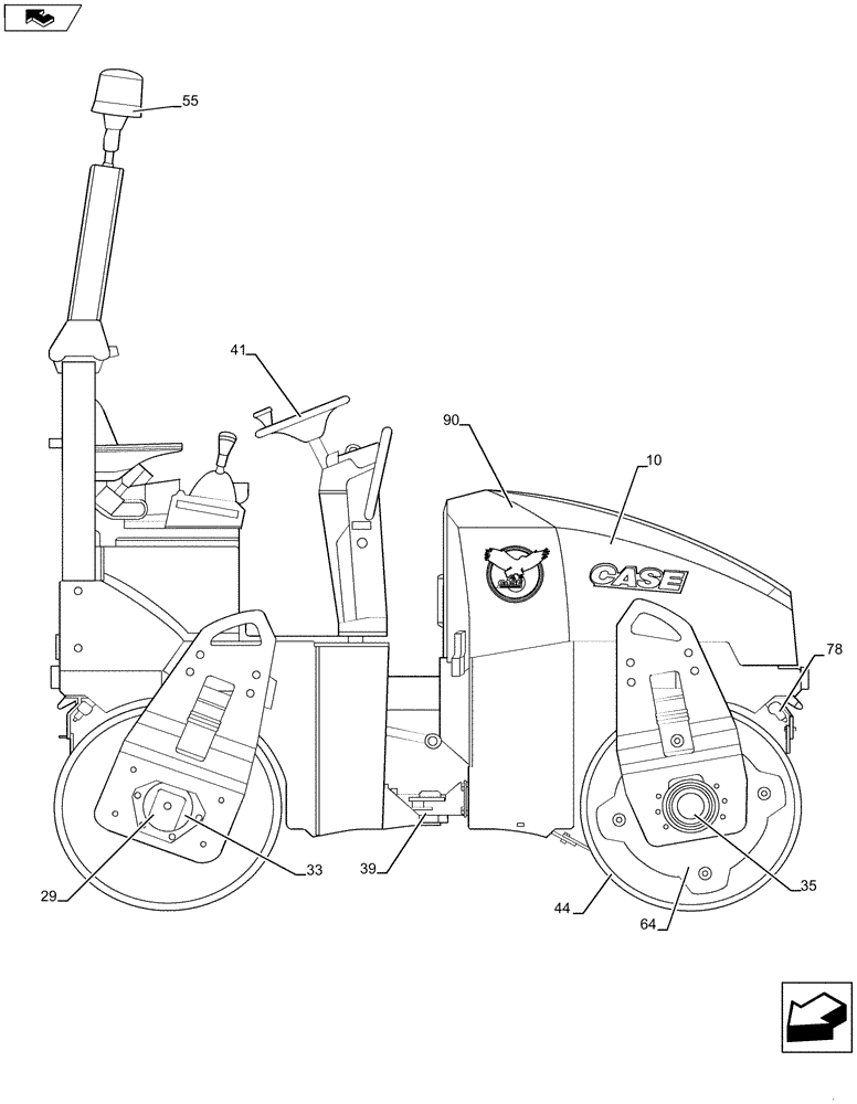 Схема запчастей Case DV45 - (00.000.00) - PICTORIAL INDEX - MAIN SECTIONS (00) - GENERAL & PICTORIAL INDEX