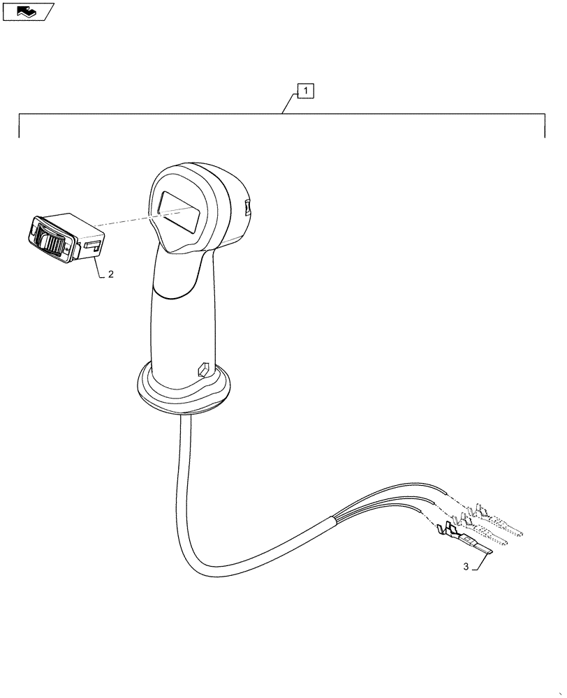 Схема запчастей Case TR270 - (55.512.CL[07]) - LEVEL 100 HANDLE GRIP, RH (55) - ELECTRICAL SYSTEMS