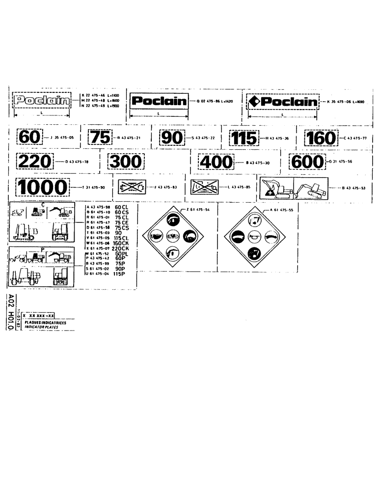 Схема запчастей Case 160CL - (008) - INDICATOR PLATES (05) - UPPERSTRUCTURE CHASSIS