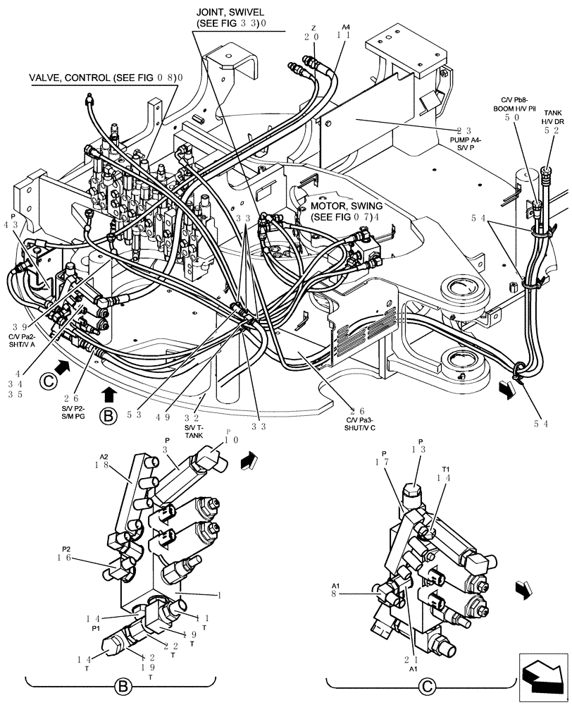 Схема запчастей Case CX31B - (727-18[2]) - CONTROL LINES, REMOTE COOLER (BOOM & ARM SAFETY) (35) - HYDRAULIC SYSTEMS