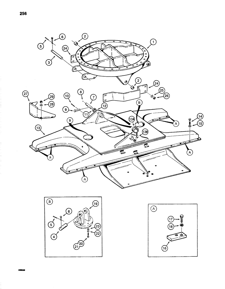 Схема запчастей Case 1280 - (256) - OPTIONAL TURNTABLE LEVELER (04) - UNDERCARRIAGE