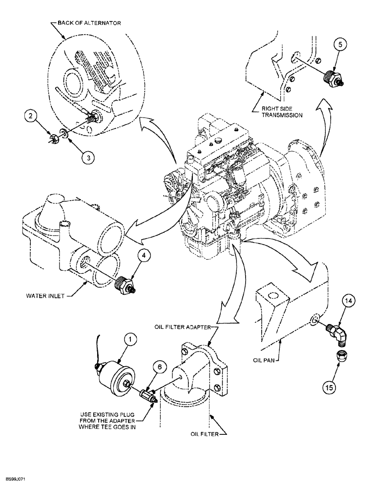 Схема запчастей Case 689G - (04-12) - SENDERS - OIL PRESSURE, COOLANT AND TRANSMISSION TEMP (04) - ELECTRICAL SYSTEMS