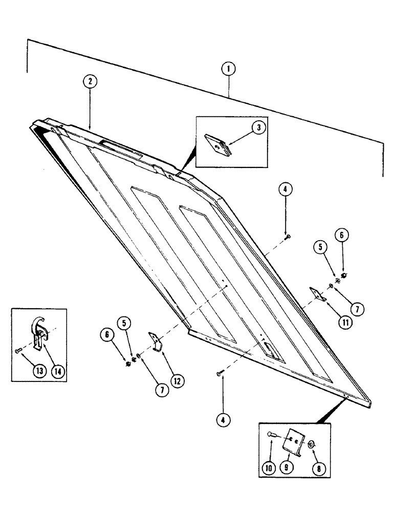 Схема запчастей Case 50 - (088) - CAB AND ATTACHING PARTS, (VANDAL GUARD) (USED ON UNITS W/ CAB SN. A306825 AND BEFORE) (90) - PLATFORM, CAB, BODYWORK AND DECALS