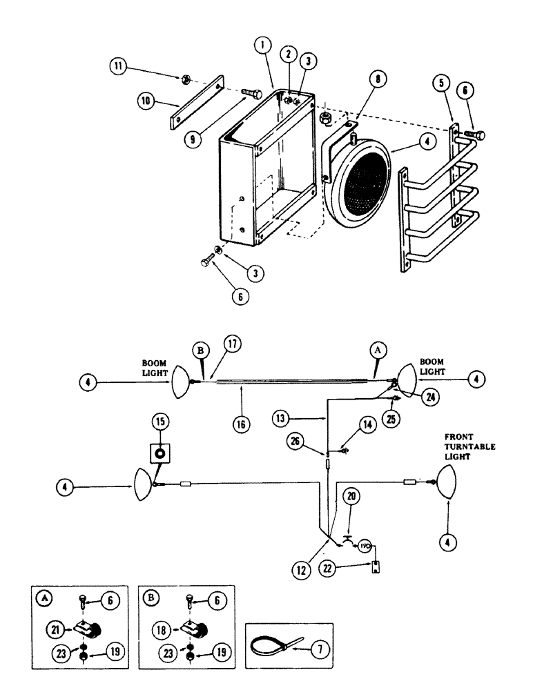 Схема запчастей Case 40 - (274) - WORK LAMPS AND ATTACHING PARTS (55) - ELECTRICAL SYSTEMS