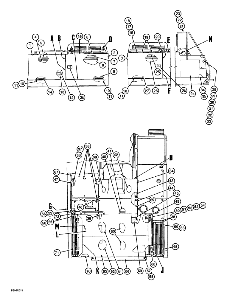 Схема запчастей Case 9060B - (9-014) - UPPER STRUCTURE, *P.I.N. EAC0601026 ONLY (09) - CHASSIS