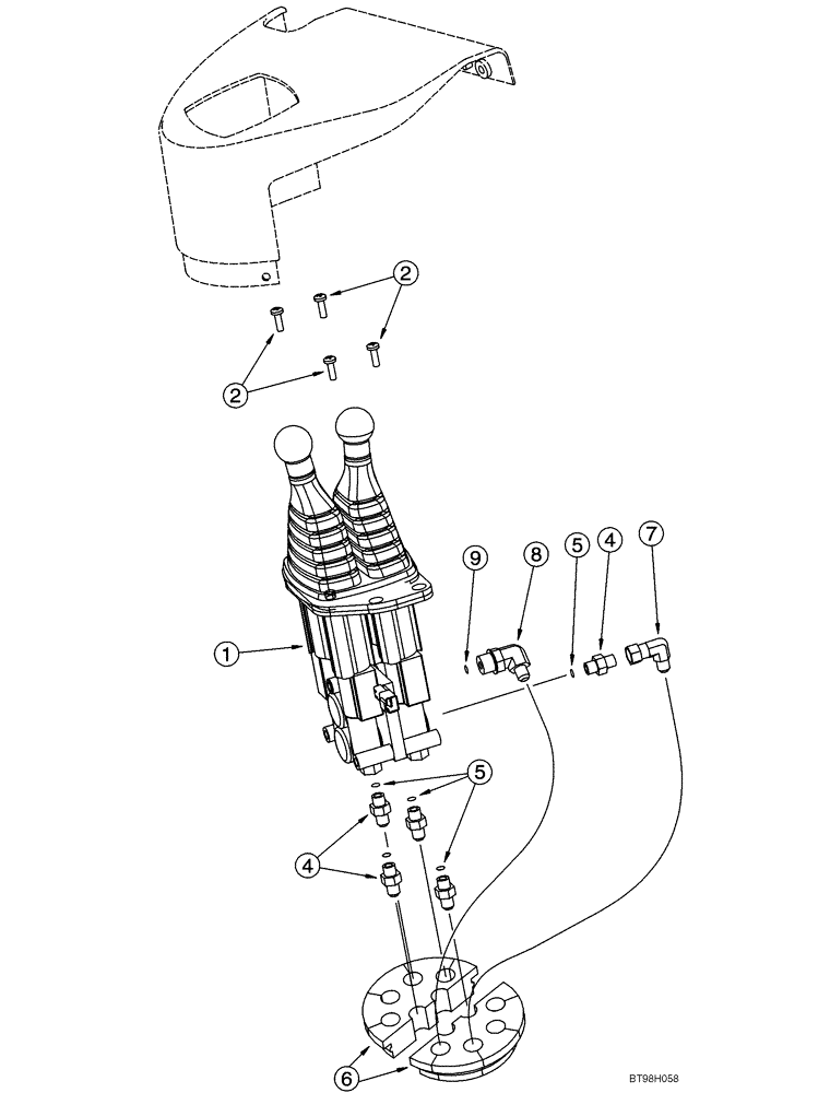 Схема запчастей Case 921C - (08-23) - HYDRAULICS - LOADER CONTROL, REMOTE (08) - HYDRAULICS