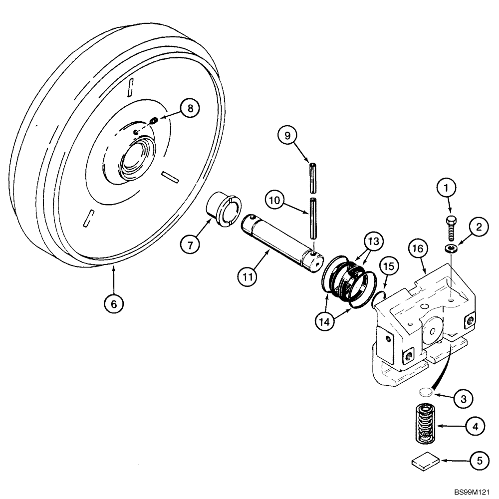 Схема запчастей Case 1150K - (05-05) - TRACK IDLER - MOUNTING (11) - TRACKS/STEERING