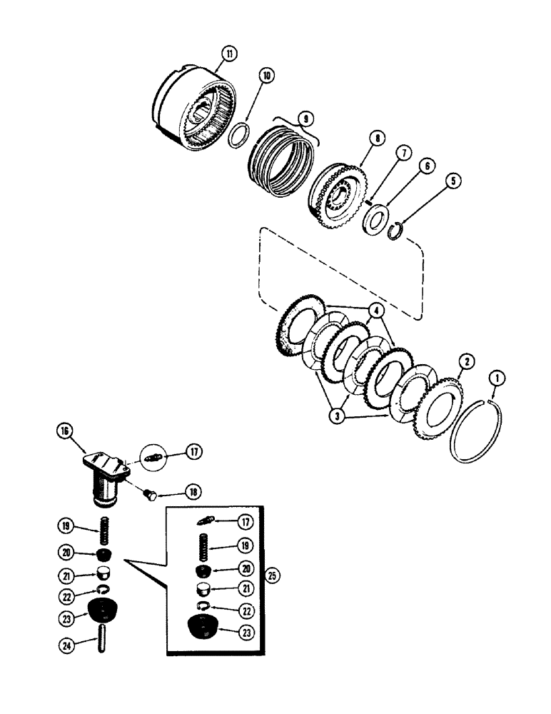 Схема запчастей Case 1150 - (072) - A50289 HIGH - LOW - FORWARD - REVERSE CLUTCH (04) - UNDERCARRIAGE