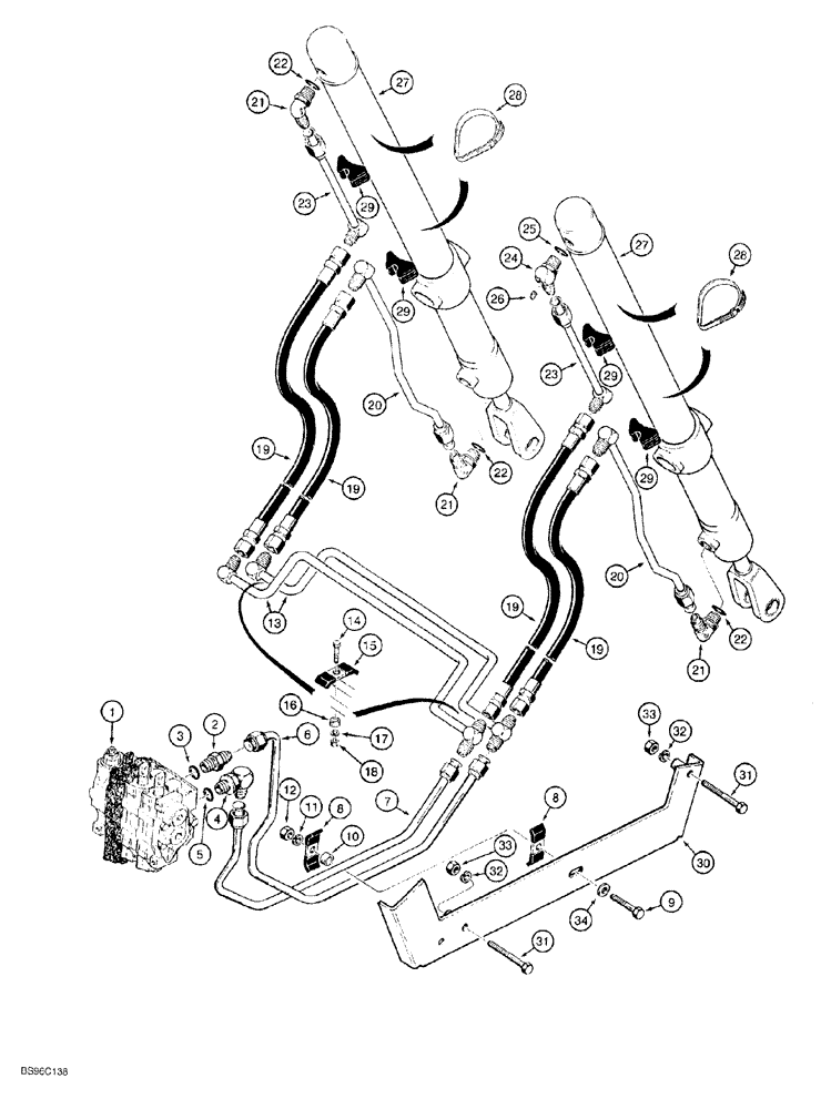 Схема запчастей Case 550G - (8-10) - LIFT HYDRAULIC CIRCUIT (07) - HYDRAULIC SYSTEM