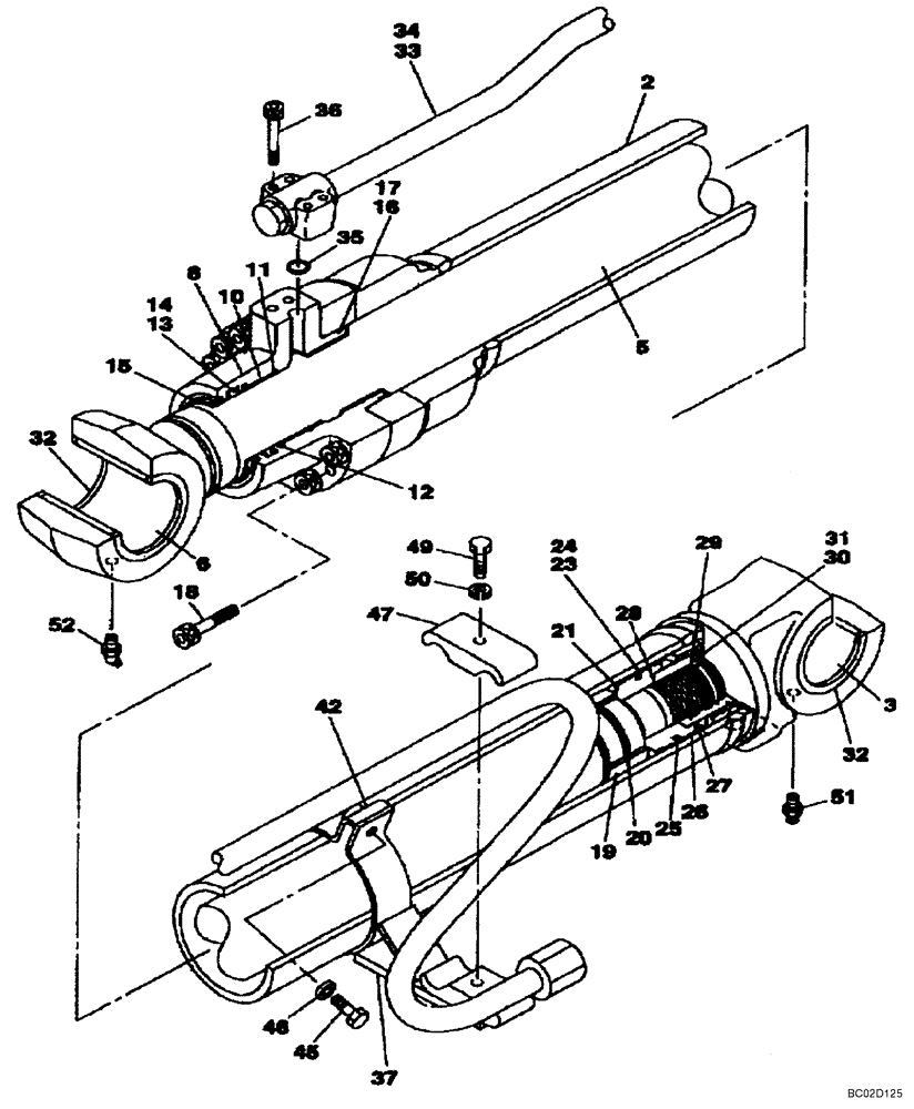 Схема запчастей Case CX130 - (08-104) - CYLINDER ASSY - BOOM (08) - HYDRAULICS