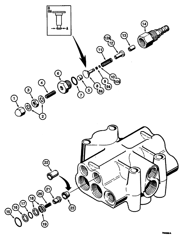 Схема запчастей Case 350B - (226) - CIRCUIT RELIEF AND LOAD CHECK VALVE (07) - HYDRAULIC SYSTEM