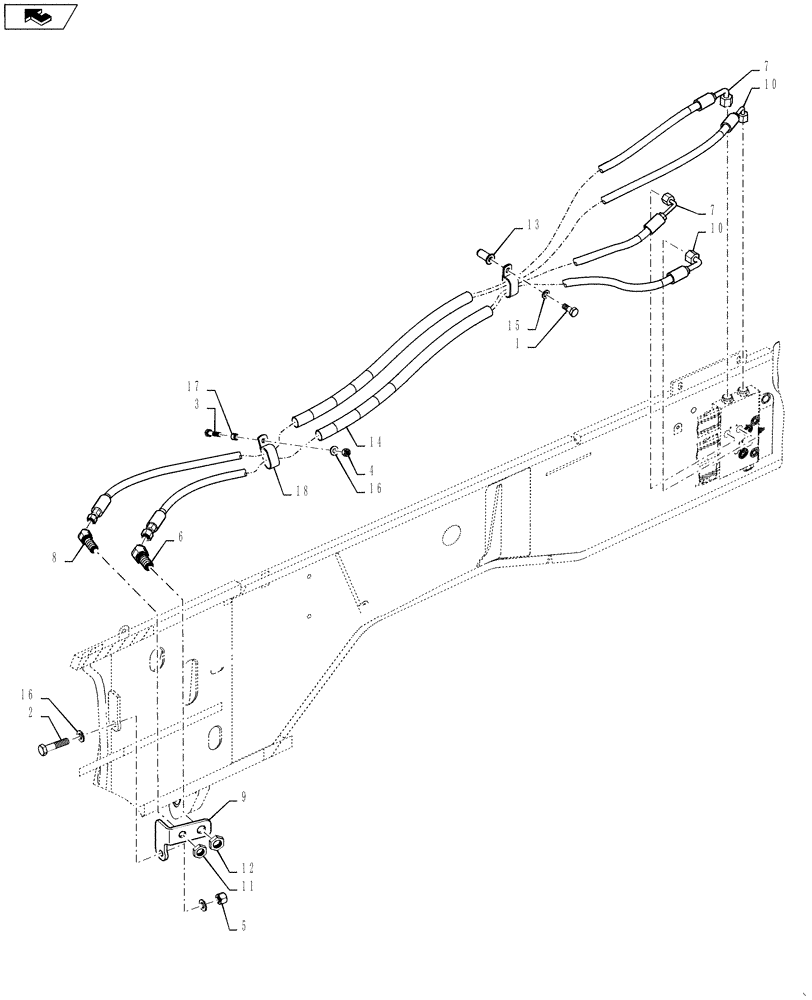 Схема запчастей Case 580SN WT - (35.726.12[02]) - HYDRAULICS - COUPLER VALVE TO BULKHEAD (35) - HYDRAULIC SYSTEMS