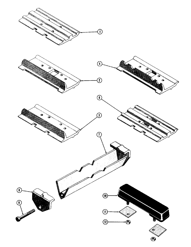 Схема запчастей Case 750 - (082) - GROUSERS, STREET PLATES, MUD GROUSERS (04) - UNDERCARRIAGE