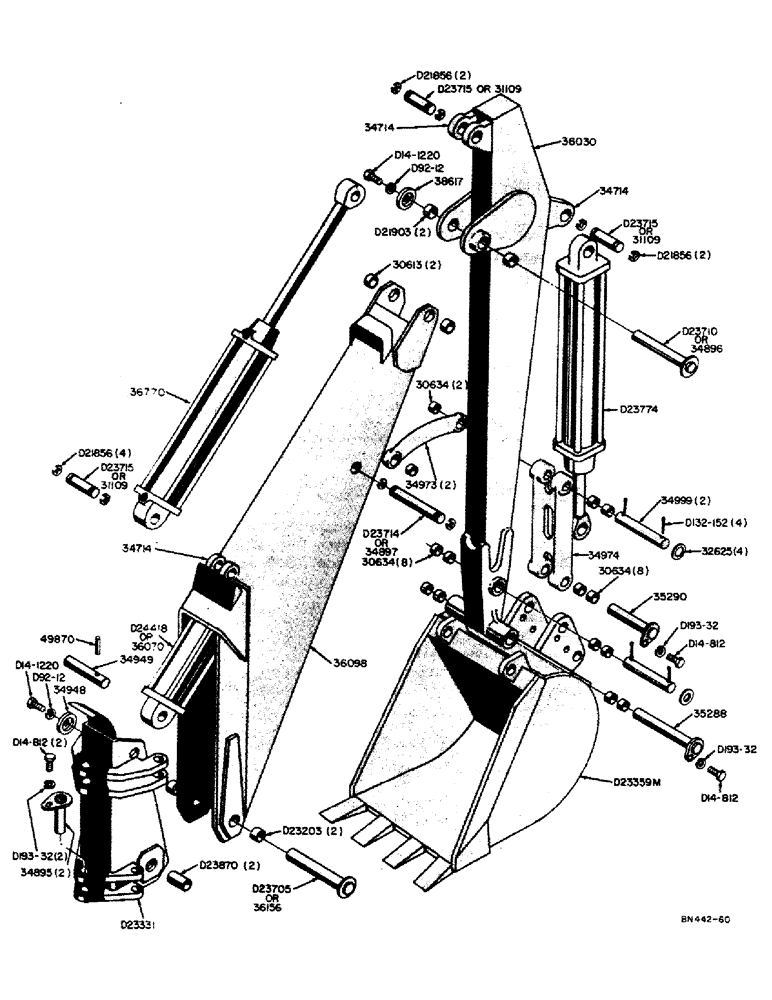 Схема запчастей Case 310 - (08) - TOWER, BOOM, DIPPER ARM, AND BUCKET, TOWER BOOM 