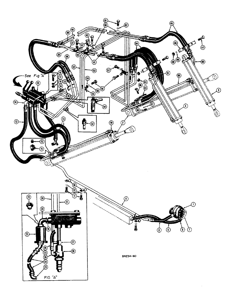 Схема запчастей Case 420B - (170) - LOADER HYDRAULICS 