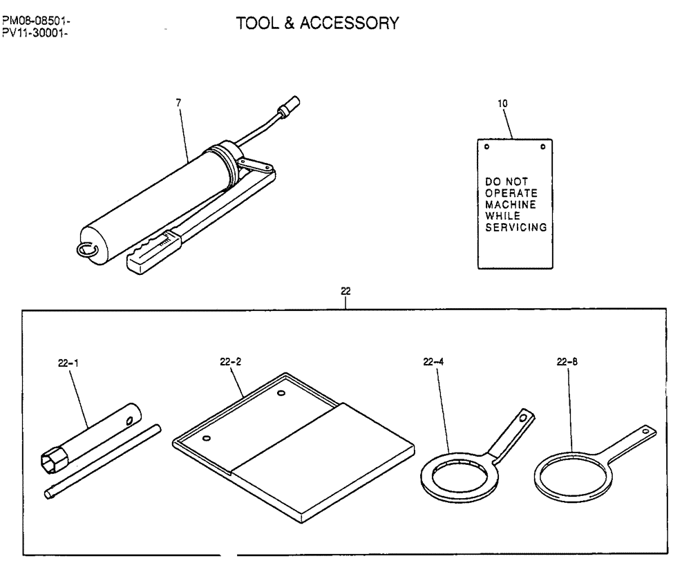 Схема запчастей Case CX27B - (04-001) - TOOLS & ACCESSORY (88) - ACCESSORIES