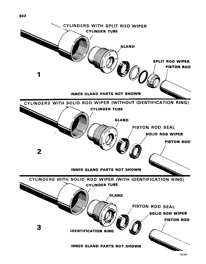 Схема запчастей Case 850 - (302) - CYLINDER IDENTIFICATION, LOADER DUMP CYLINDERS (07) - HYDRAULIC SYSTEM