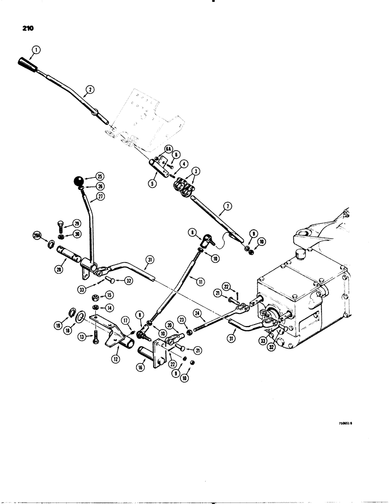 Схема запчастей Case 580C - (210) - SHUTTLE CONTROL, MECHANICAL SHUTTLE MODELS ONLY (06) - POWER TRAIN