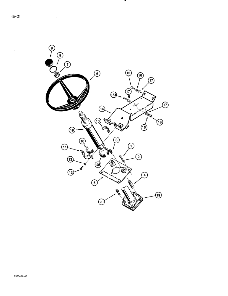 Схема запчастей Case 480E - (5-02) - STEERING WHEEL AND COLUMN (05) - STEERING