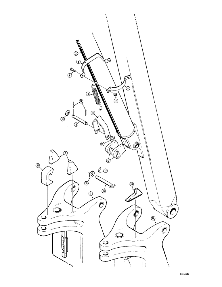 Схема запчастей Case 780 - (530) - BOOM LOCK, MODELS WITH 1-1/4" (32 MM) DIA. BOOM LOCK PIN (09) - CHASSIS/ATTACHMENTS