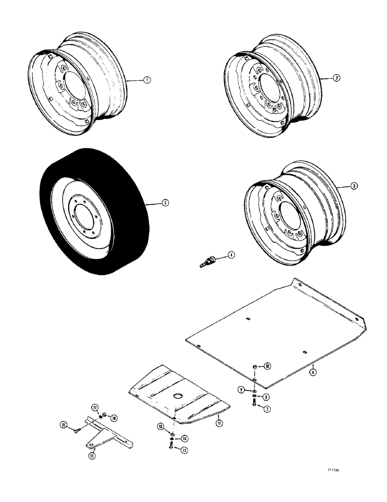 Схема запчастей Case 1700-SERIES - (134) - WHEELS (44) - WHEELS