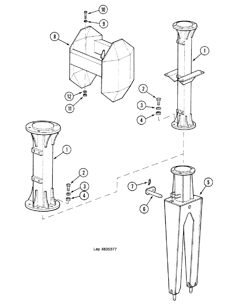 Схема запчастей Case 688C - (9G-36) - LONG-MOUNT (05.1) - UPPERSTRUCTURE CHASSIS/ATTACHMENTS