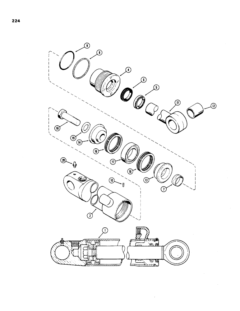 Схема запчастей Case 35 - (224) - G32133 AND G32134 LOADER LIFT CYLINDERS 